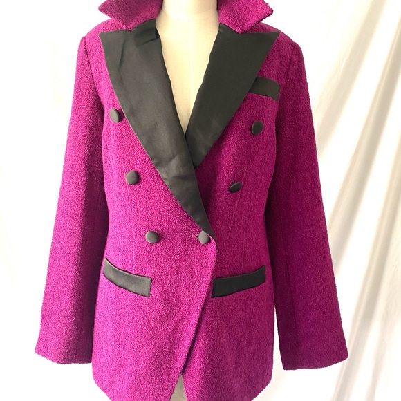 Jackets & Blazers - Linea By Louis Dell’Olio Fuscia and Black Statement Jacket‎